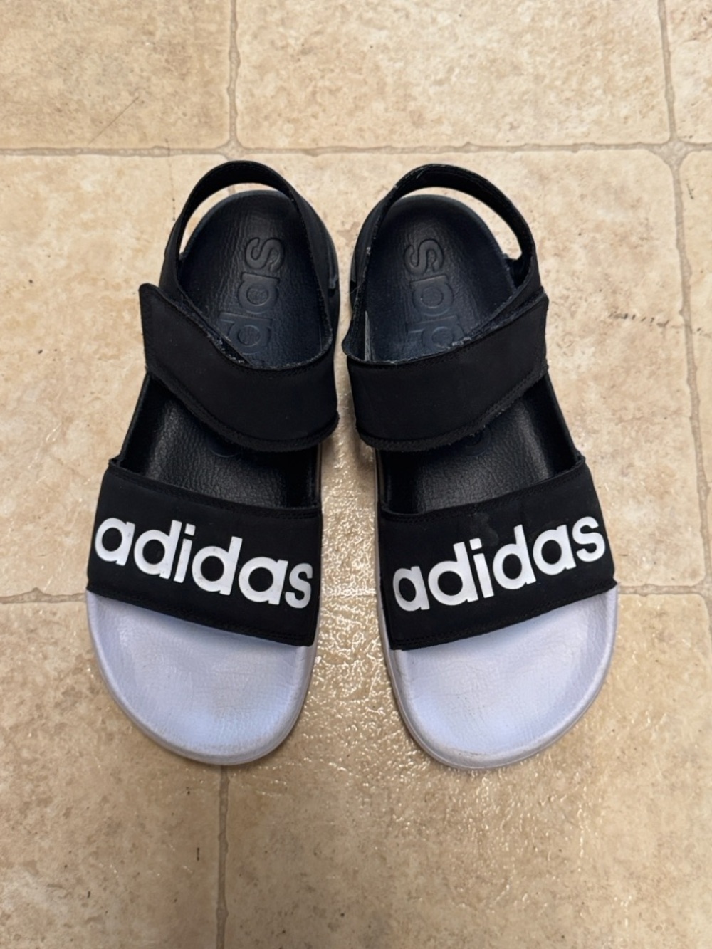 Adidas F35416 Unisex Men's 8 / Women's 9 Black/White Adilette Sandal